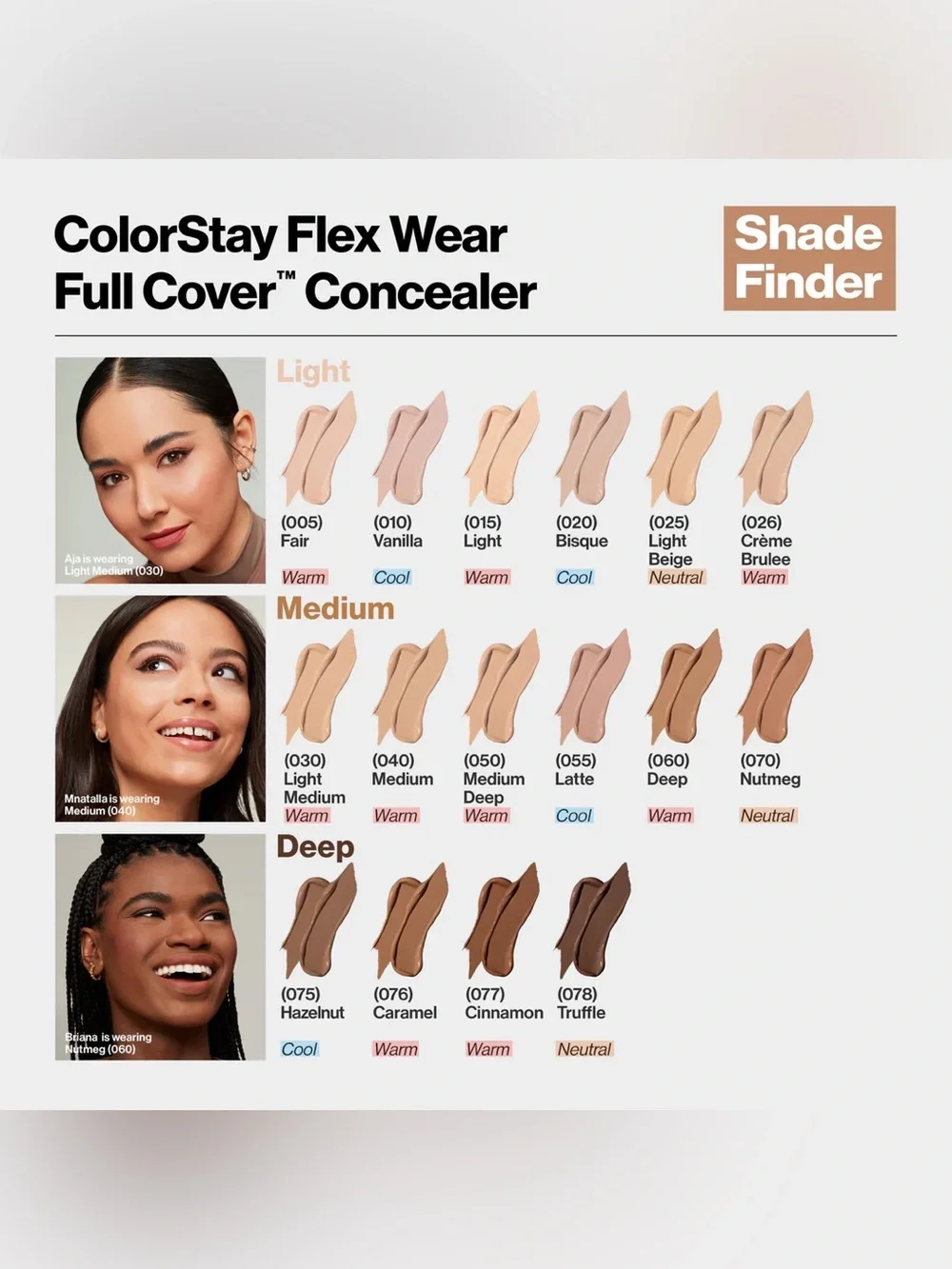 REVLON ColorStay Flex Wear Full Cover Concealer - 040 Medium, NEW